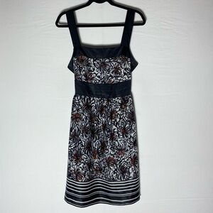 Vintage Y2K Speekless Elegant Black and White Floral Satiny Dress
